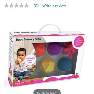 NWT in box EDUShapes Montessori Baby Sensory Balls Colorful 6pc Set